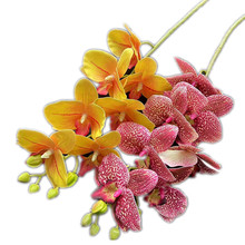 3D打印PU手感7头蝴蝶兰仿真兰花手工花高档花束花卉