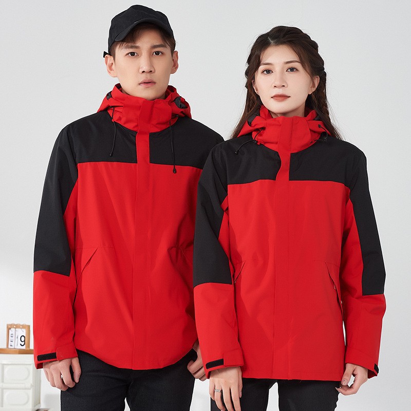 Couple Style Three-In-One Jacket Two-Piece Set Detachable and Printable Logo Thickeneded Women's Windproof Mountaineering Clothing Wholesale