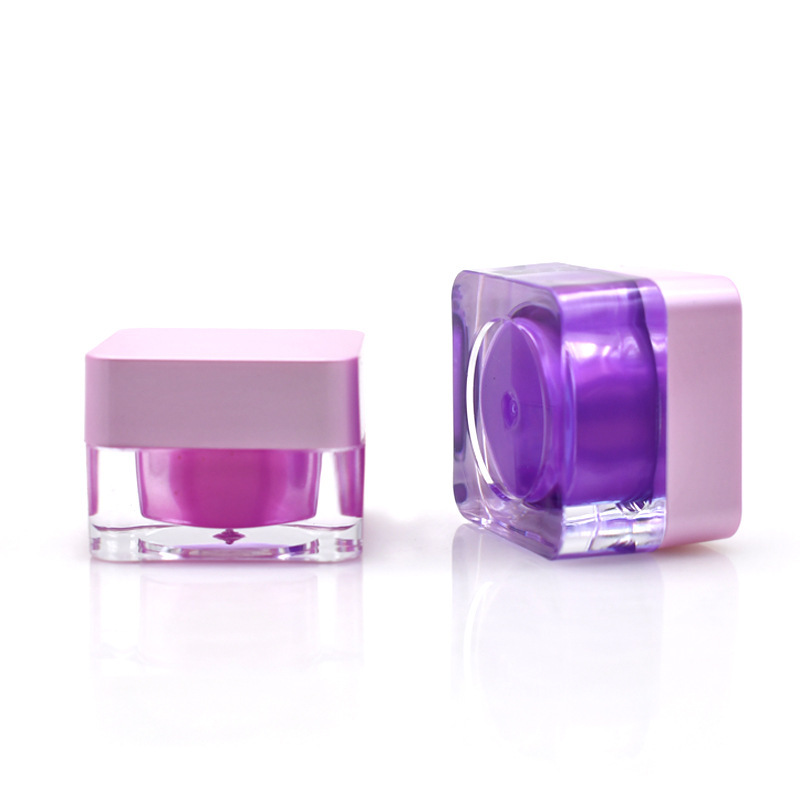 Nail Art 5ml nail polish plastic bottle 5G square metal plastic jar brushed painted solid gel split acrylic