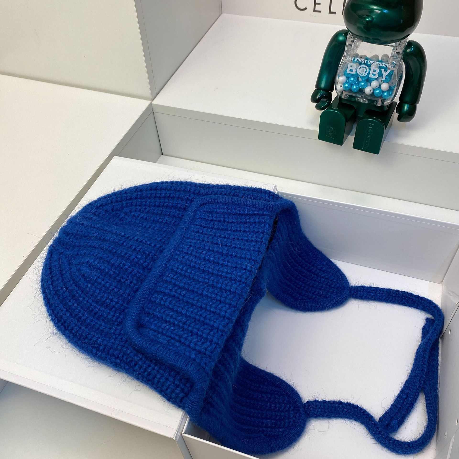 Russischer Samt, verdicktes Kaninchenhaar, gestrickt für Wärme im Winter, Ohrenschutz, Gesichtsumhüllung, Wollmütze, modisch_voghion.com