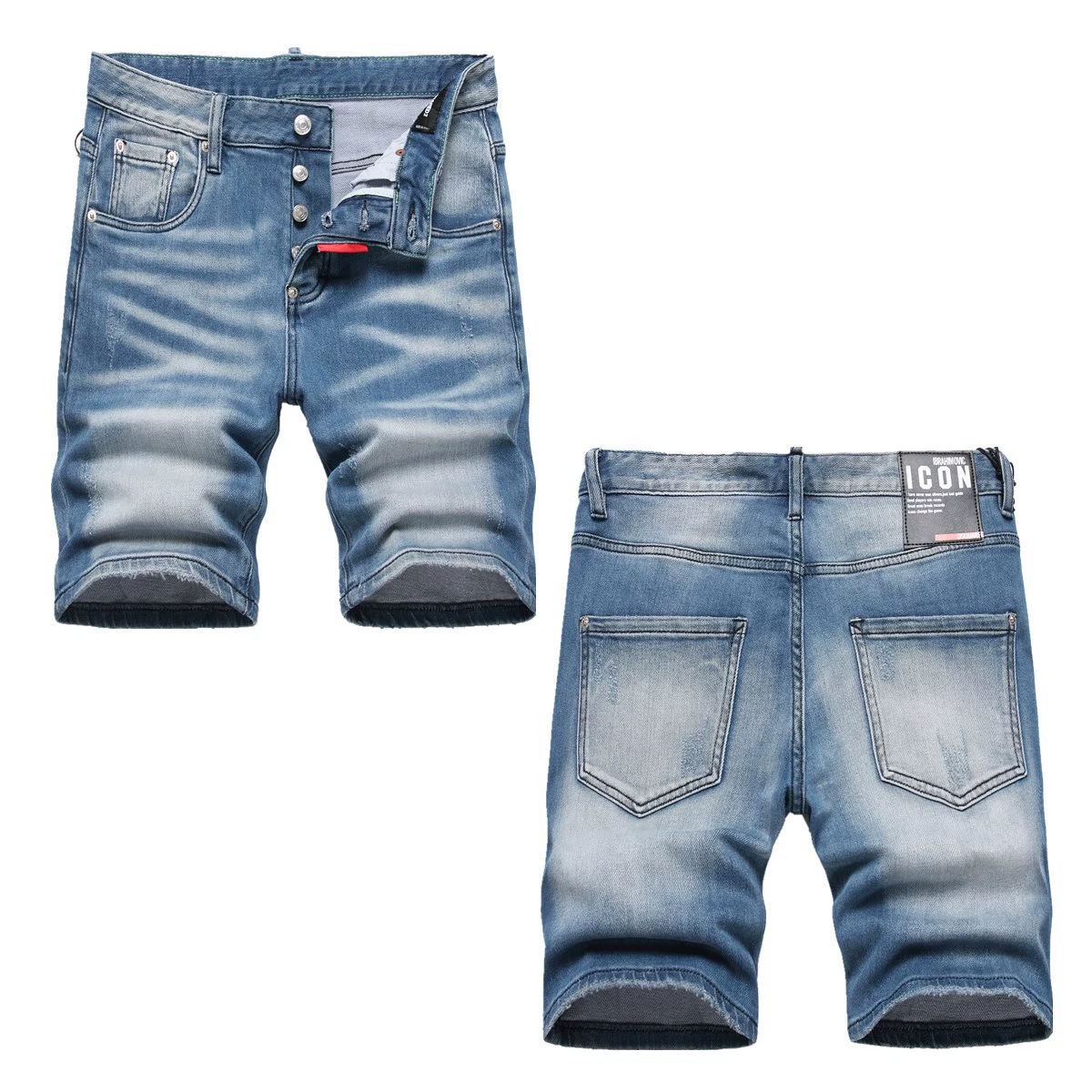 Новый спот DSQ прилив вымытые ретро синие мужские модные модные эластичные прямые шорты