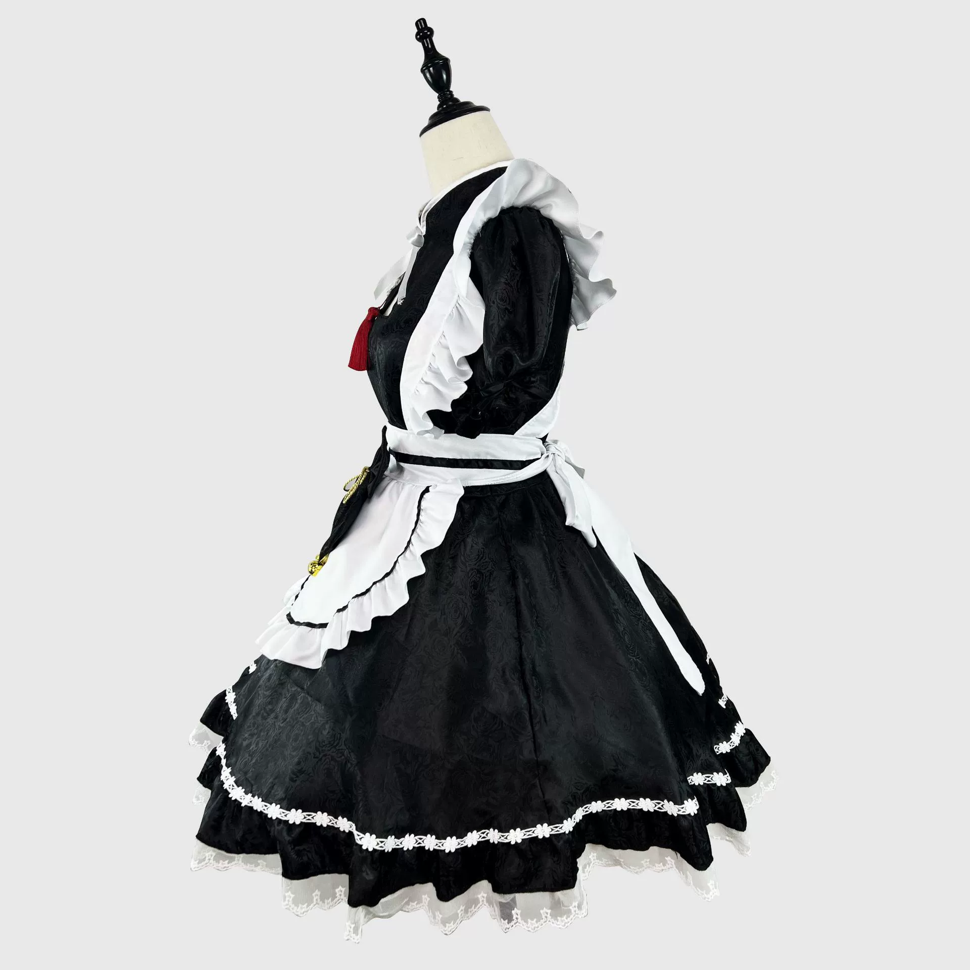 Lolita cosplay dress plus size, Chinese-style maid outfit, dress+apron+bows set