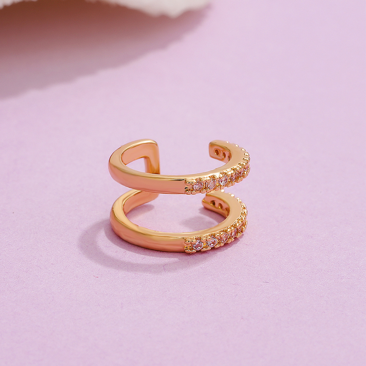 Fashion Geometric Copper Inlaid Zircon Ear clips 1 Piece