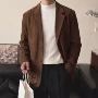 商务宽松翻领休闲单西