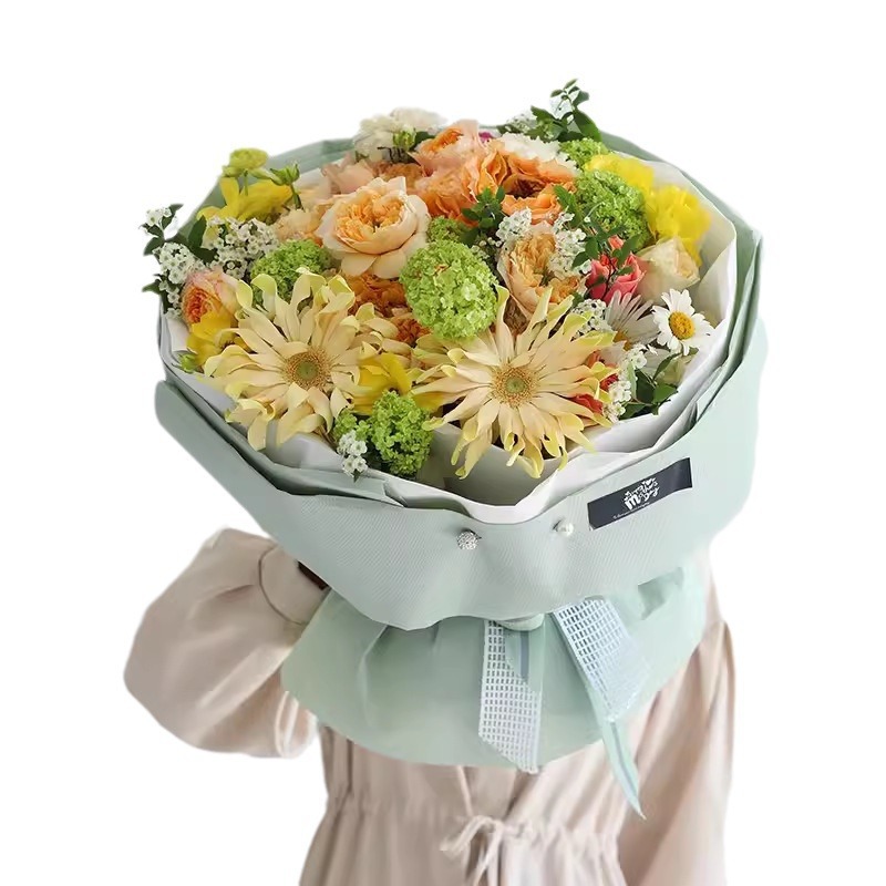 Papel sólido de papel Kraft Paper embalaje de flores espesado impermeable estereoscopio relieve papel artístico de papel embalaje de flores material floral