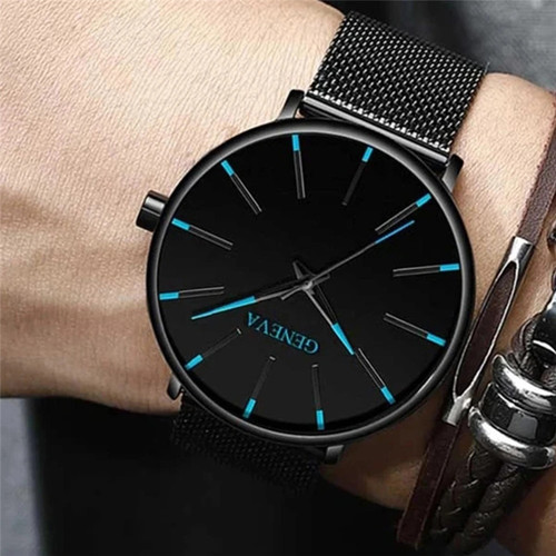 Cross-border best-selling item Men's watch Business watch Ultra-thin mesh band High-end quartz watch bracelet set