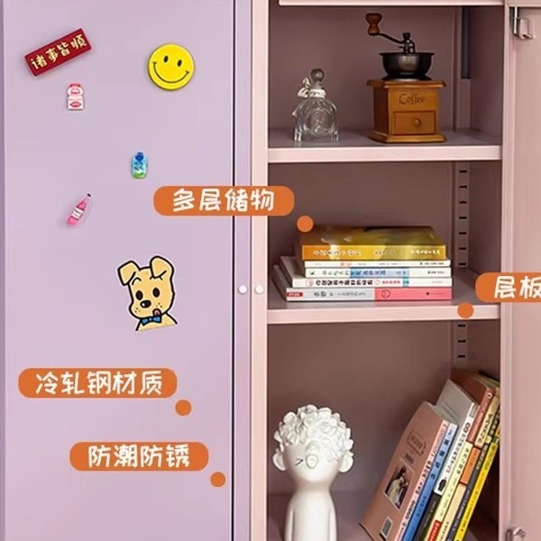 家用收纳柜简约现代卧室储物柜可调节多层单门铁皮柜密码收纳柜|undefined