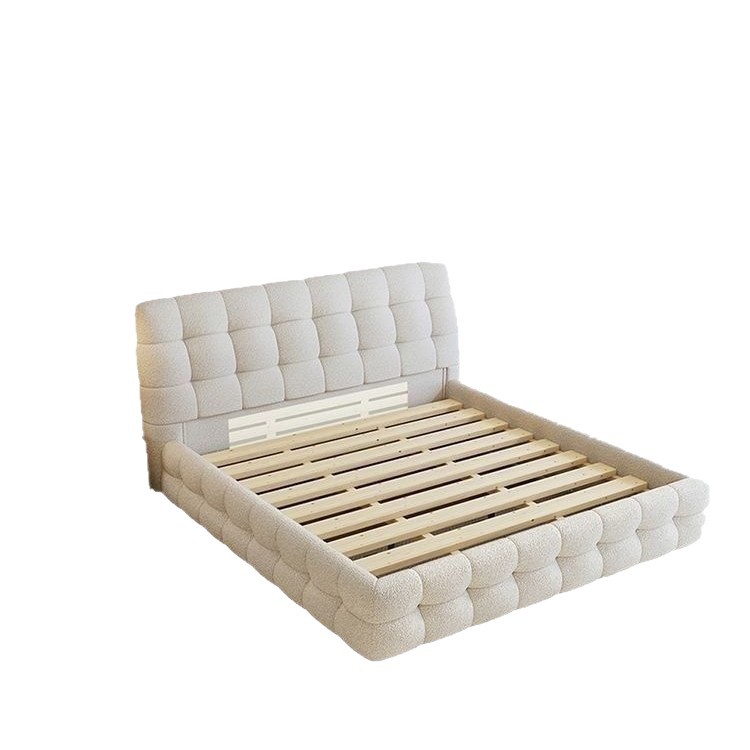 Nueva cama de tela de algodón rojo francés crema de viento doble 1.8x2m cama de soporte doble