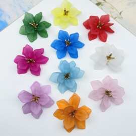彩色小清新亚克力双层花朵 diy发簪包包耳饰发饰服饰衣帽鞋花辅料