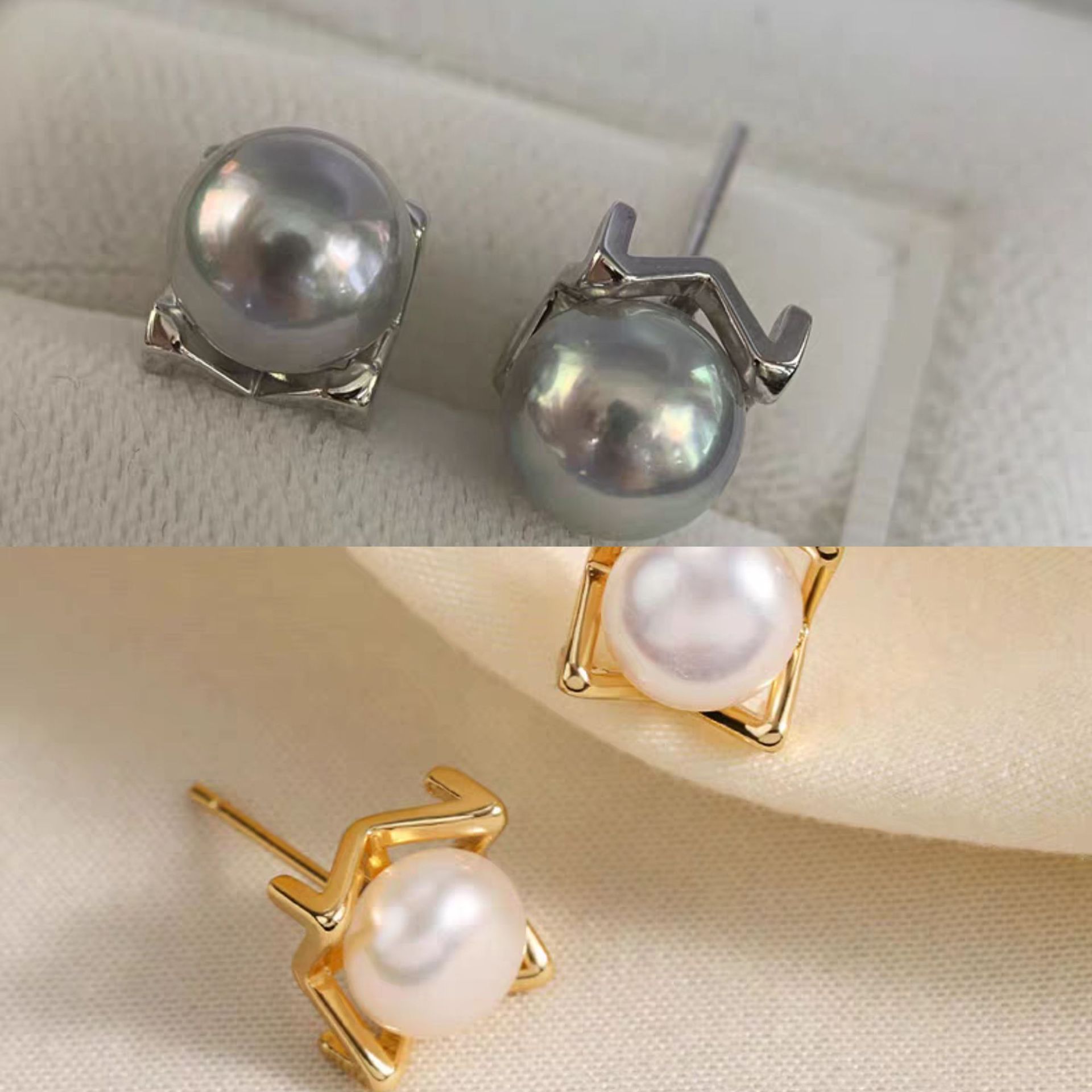 Perla de alta sensibilidad 925 agujas de plata 18k chapadas en oro pendientes huecos accesorios de material femenino fábrica al por mayor
