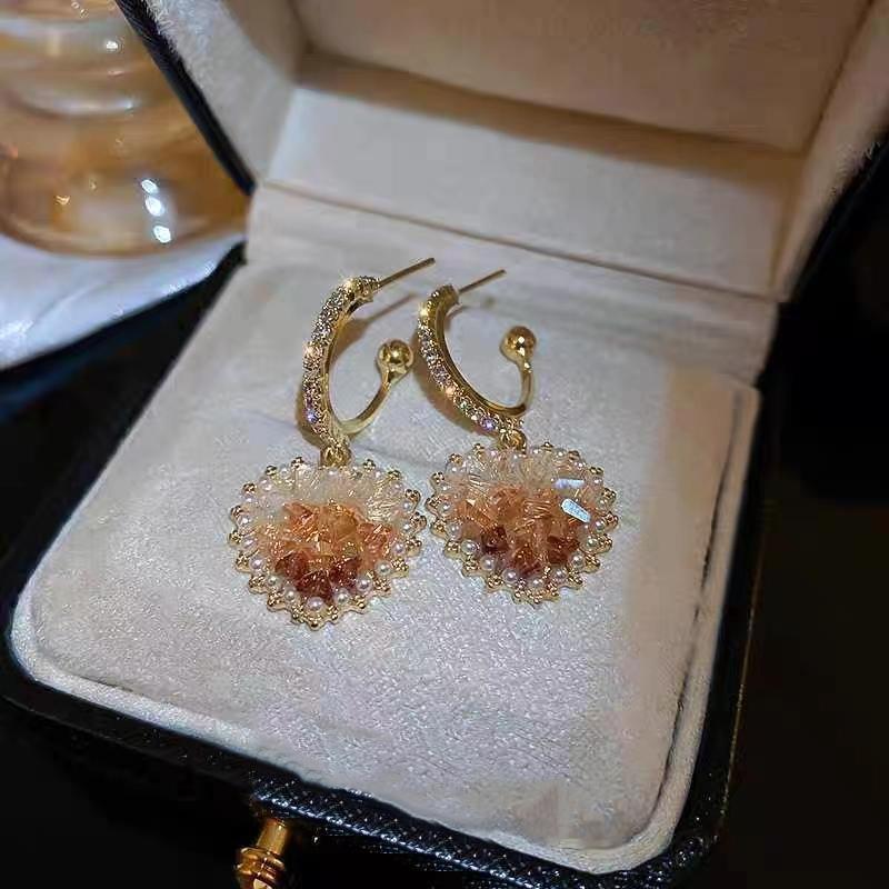 Heart Shape Pattern Women's Gender 1 Pair Simple Style Heart Shape Inlay Alloy Pearl Zircon Drop Earrings