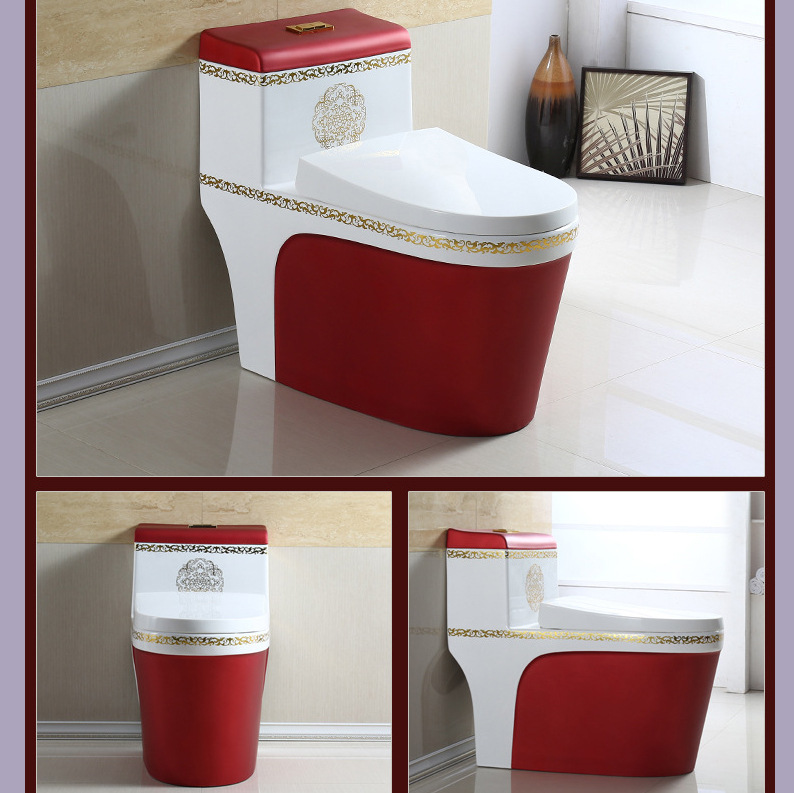 Nuevo color de inodoro rojo amarillo verde azul Rosa negro inodoro baño ingeniería image 3