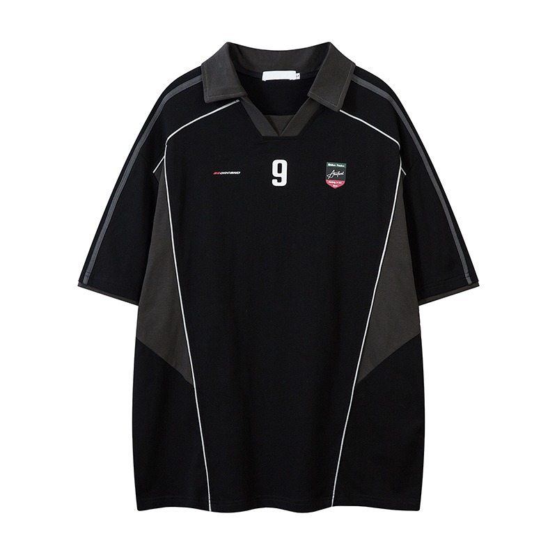 American College-style Letter Print Short-sleeve T-shirt For Men And Women, Summer Street Style Loose Casual Polo Shirt_viptrois.com