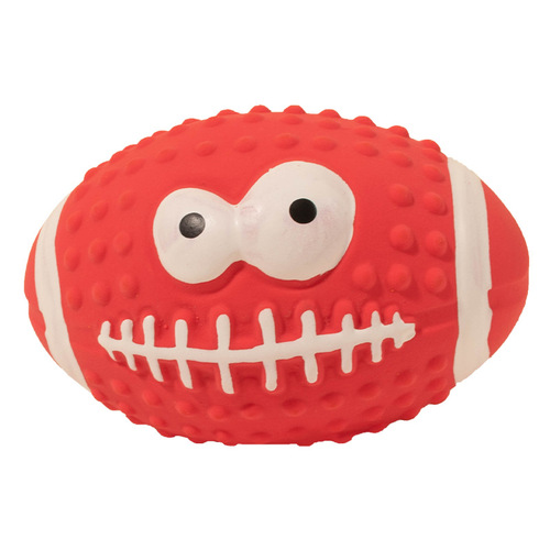 Factory direct selling pet toy with sound, cartoon latex football dog toy, bite-resistant molar ball toy