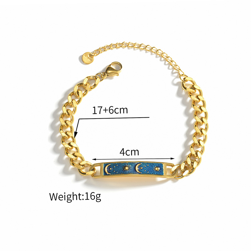 Fashion Star Moon Stainless Steel Bracelets 1 Piece