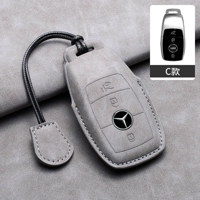 Car key bag – Shell Key Bag Car - mercedes-benz-hollow-c-style-dark-gray-leather-rope