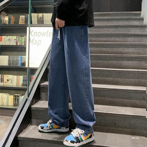 American Street Yellow Clay Retro Denim Jeans for Men and Women Summer Loose Straight Leg Wide Leg Pants Instagram Trend Brand Long Pants