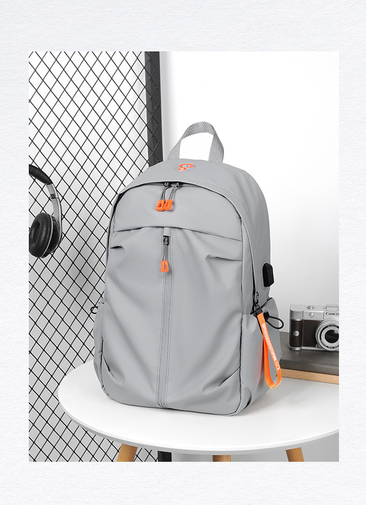 Waterproof Solid Color Business School Daily Laptop Backpack display picture 3