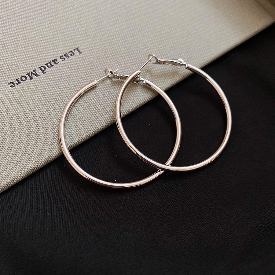 Europa y los Estados Unidos transfronterizos agujas de plata aretes de metal fríos aretes de estilo estilo universal simple aretes de diseño de nicho