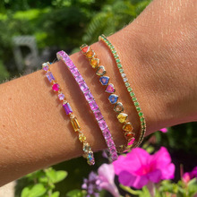 欧美流行新款彩色心形锆石手链亚马逊wish时尚潮流女士手链批发