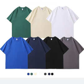 现货批发260克精梳棉短袖T恤大码广告化衫工作服高端 T 恤POLO 衫