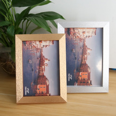 跨境木質相框擺台6寸7810寸仿金屬鋁合金畫框a4證書框工廠亞馬遜