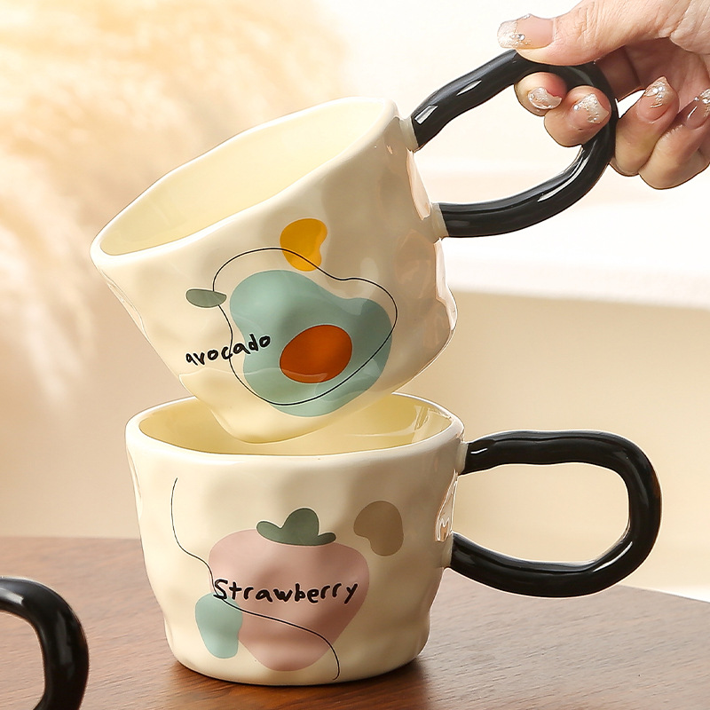 Retro-style Mac cup with a large ear design, Instagram-style ceramic cups, couple coffee cups, office water cups, home use