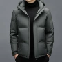 大码连帽男士爸爸羽绒服