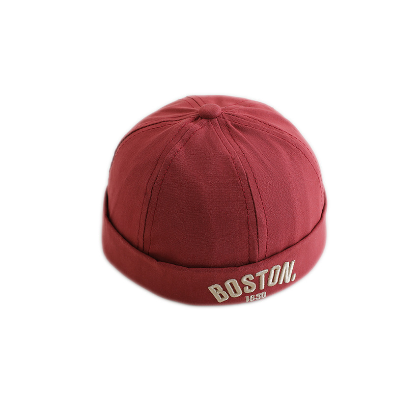 Sombreros de bebé primavera y otoño para niños primavera delgada personalidad sombrero de tierra para niños y niñas bordados letras sombrero de piel de melón bebé