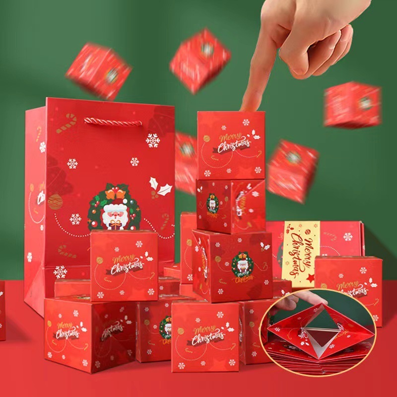 Douyin 人気の中国のバレンタインデーのサプライズジャンプボックス誕生日クリエイティブギフトボックスクリスマスバウンス赤い封筒ギフトボックス|undefined