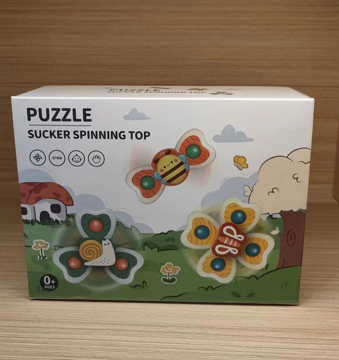 Agua-jugar la taza de la succión, juguete giratorio del bebé, teether, yema del dedo, juguete del girocompás del dedo, flor