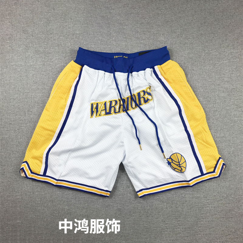 Golden State Warriors Embroidered Pocket Shorts Fan Basketball Apparel Outdoor Sports Basketball Shorts Wholesale