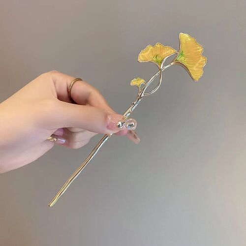 Dripping glaze hairpin Chinese style lotus hairpin exquisite modern simple daily hairpin Hanfu cheongsam accessories headdress