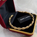 速卖通不锈钢翡翠开口麻花手镯饰品18k金扭纹理c玫瑰金跨境现货