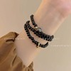 Sapphire small design fashionable universal advanced bracelet from pearl, light luxury style, high-quality style