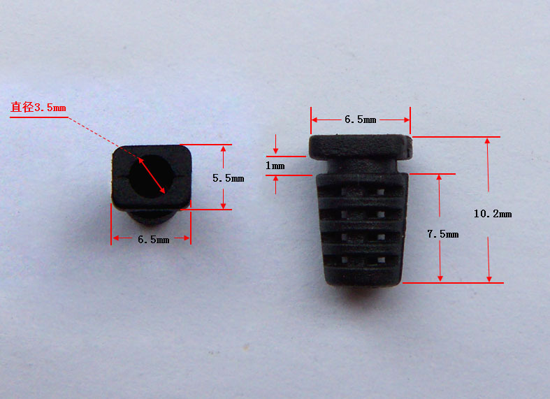 供应3.5MM 护线档尾巴 USB插头护线套 黑色护线套 线扣护线档