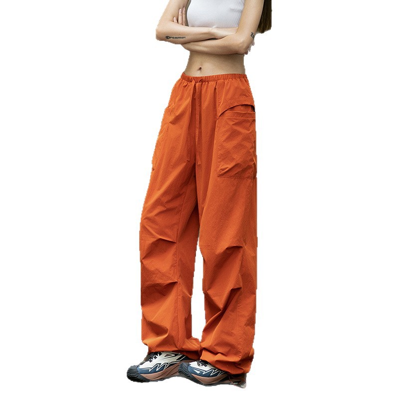 Women's Outdoor Mountain Hiking Cargo Pants Quick-Dry Sports Parachute Summer Dopamine Long Pants