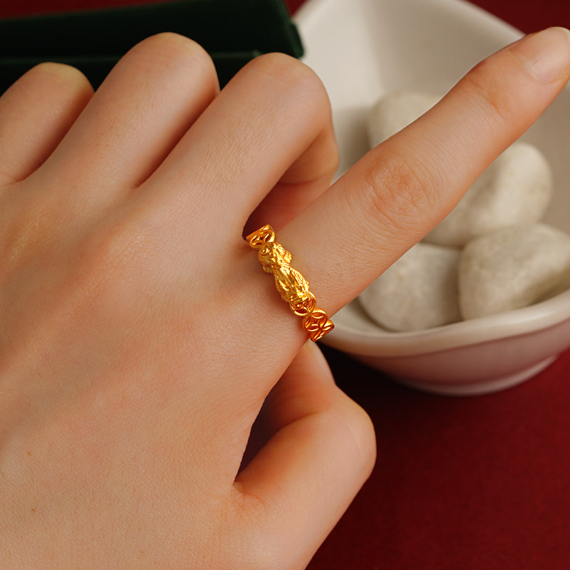Vietnam moneda de oro, oro, anillo de las mujeres, anillo de índice de la boca abierta, anillo ajustable suministro al por mayor
