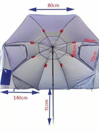 2.4 Camping multifuncional equipo de camping de playa portátil paraguas de pesca grande paraguas camping skylight