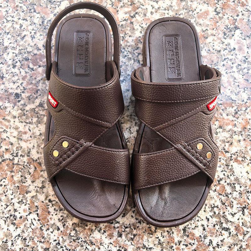 Men's Sandals, Trendy Breathable Beach Shoes, Thick and Durable, Casual and Comfortable, Non-Slip Plastic Slippers for Outdoor Wear