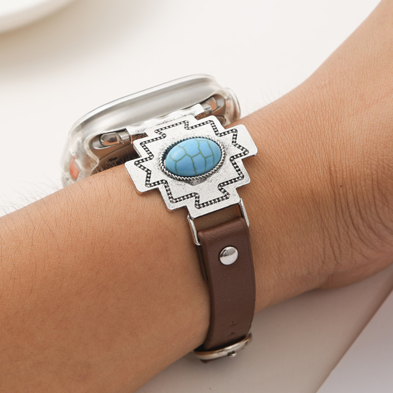 40g Weight iPhone Applicable Brands Zinc alloy Strap Material Watch Strap Classification 1 Piece Quantity Holiday, Daily Occasion Geometric Pattern Unisex Gender Retro, Ethnic Style, Bohemian Style Retro Ethnic Style Bohemian Geometric Zinc Alloy IPhone Watch Strap 1