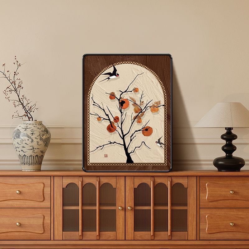 Medieval Style Shishi Ruyi Living Room Decorative Painting Tv Counter Top Painting with Good Meaning for the Entrance Hall Cabinet Small Table