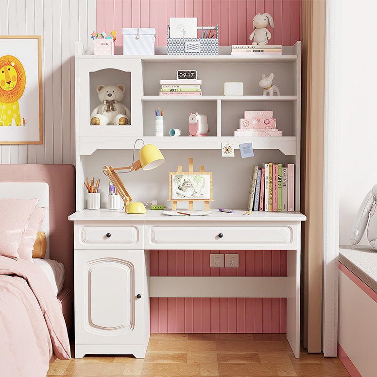 Children's Study Table Home Bedroom High-Looking Desk Bookshelf Combination Girl's Room Internet Celebrity Writing Table Children's Study Table Home Bedroom High-Looking Desk Bookshelf Combination Girl's Room Internet Celebrity Writing Table