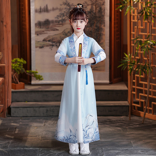 Hanfu, boys and children, three-character sutra performance costumes, girls, new baby Tang costumes, small books, children's costumes, traditional Chinese school uniforms