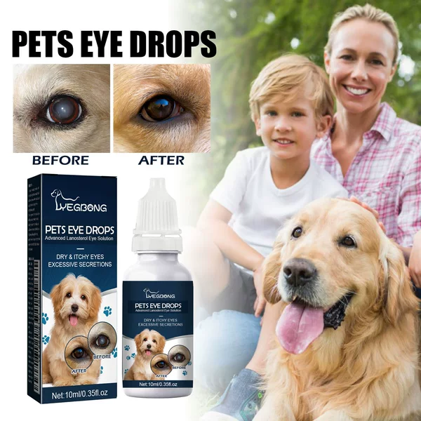 Yegbong Pet Eye Drops for Cats and Dogs to Remove Tear Stains and Relieve Itchy Eyes, Gentle Cleansing Eye Drops