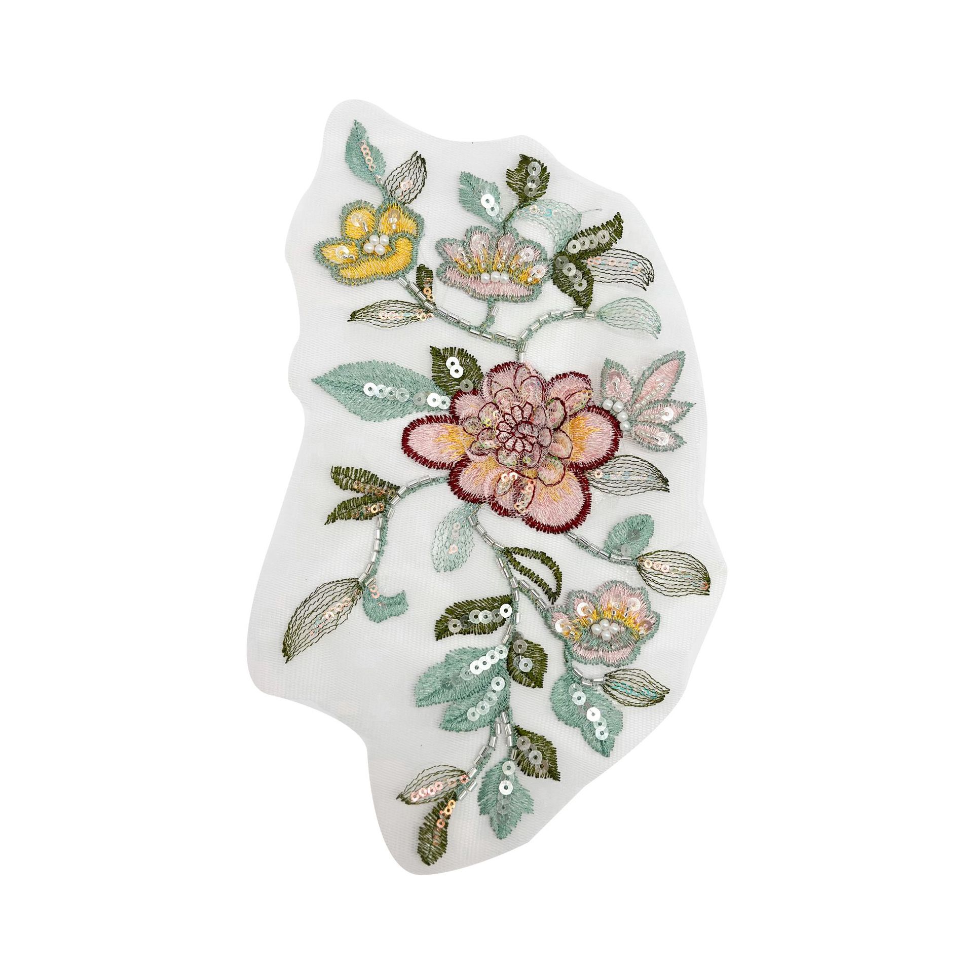 Colorido primavera y verano cuentas tubo de cuentas tridimensional bordado accesorios decorativos simple moda bordado color contraste decalco parche de encaje