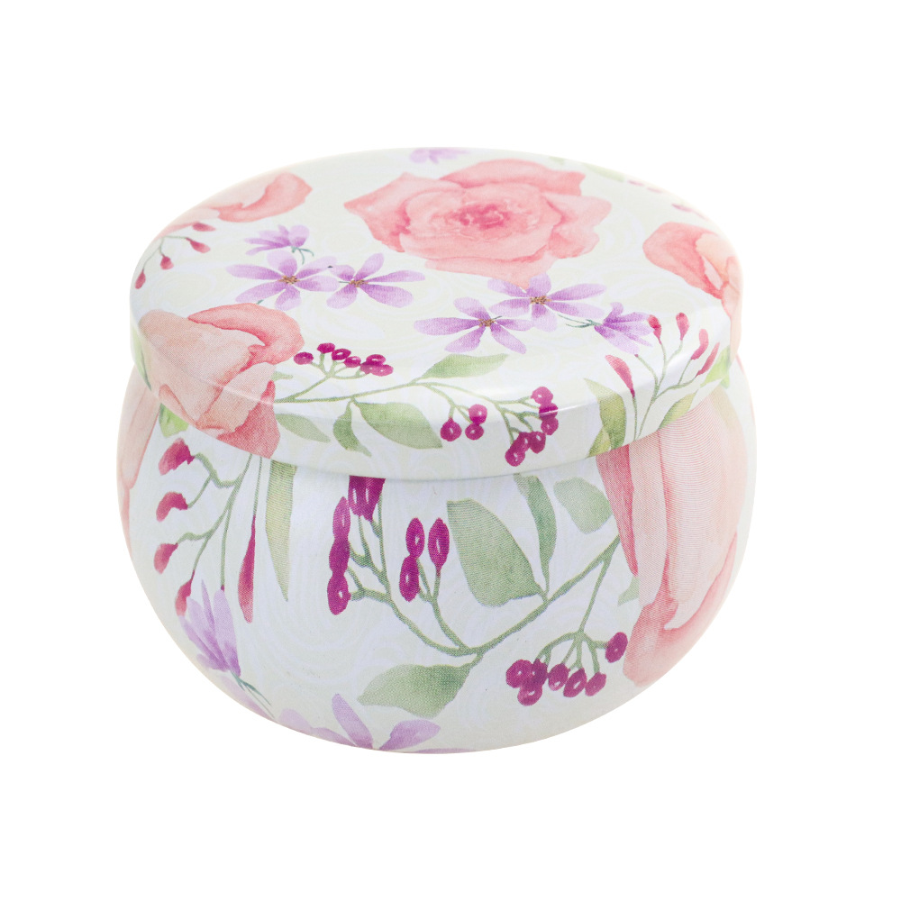 Venta al por mayor de fábrica: Tarro de hojalata de estilo étnico de 4.4 oz con forma de barriga grande para sirope de pera, dulces, té, velas aromáticas y almacenamiento de alimentos. image 31