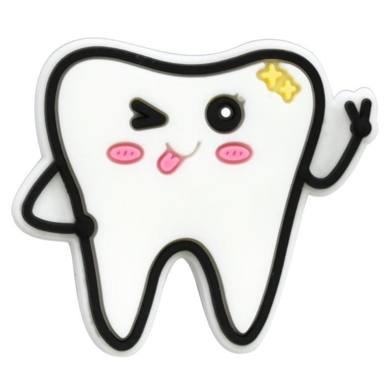 Hebilla de bolsa de agujero, cuidado creativo, zapatos de dientes, accesorios de bolsa de agujero de flor, accesorios de bricolaje, accesorios de zapatos de dibujos animados, accesorios, serie d