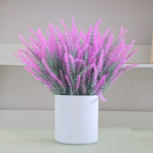Simulated Lavender, Plush-Textured Country-Style Decorative Flower Bunches, Wedding Eternal Flowers: Wheat Ears & Lavender Silk Floral Arrangements