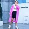 Children's colored raincoat with hood suitable for men and women for elementary school students, long sleeve